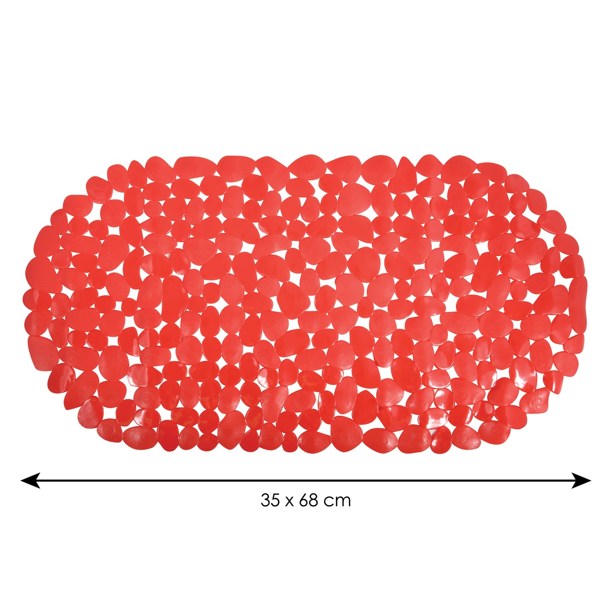 ALFOMBRA DE BAÑO PVC PIEDRAS 68X35CM ROJO - Casalandia