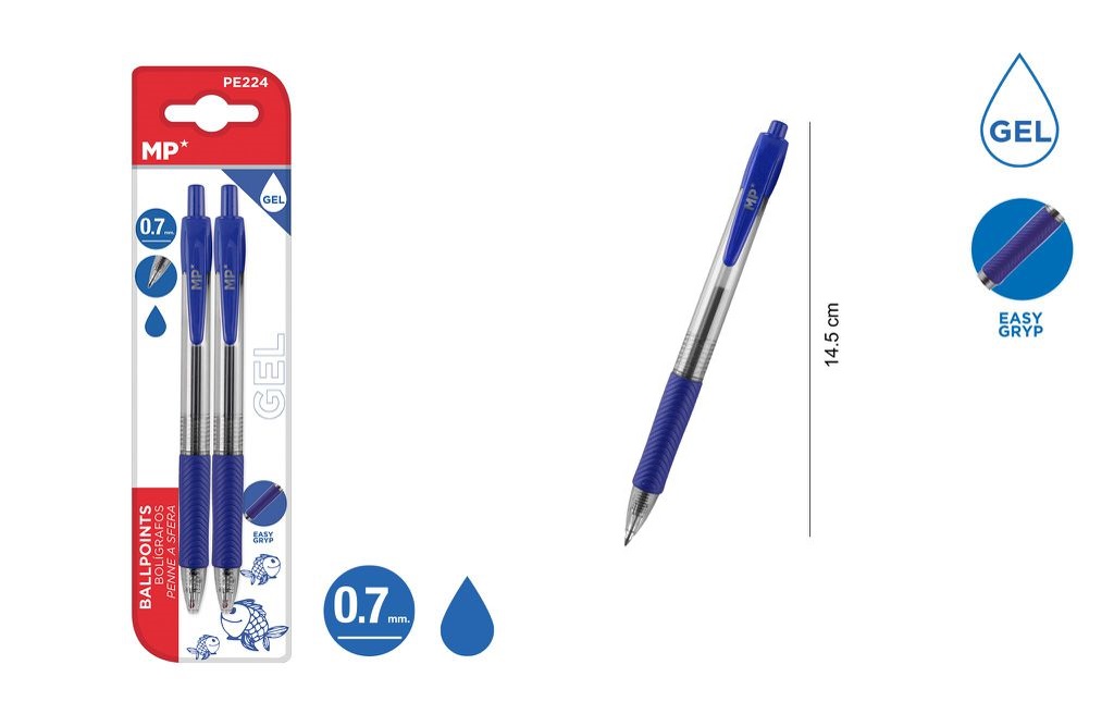 Bolígrafo Borrable 0.7mm + Recambio Azul MP